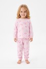 Kız Bebek Baskılı  %100 Pamuk Süprem Kumaş Reaktif Boyama Uzun Kollu Pijama Takımı 
