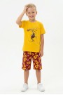 Erkek Çocuk Futbolcu Baskılı Kısa Kollu Süprem Kumaş Şortlu Takım 
