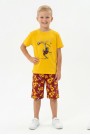 Erkek Çocuk Futbolcu Baskılı Kısa Kollu Süprem Kumaş Şortlu Takım 