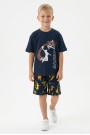 Erkek Çocuk Basketbol Baskılı Kısa Kollu Süprem Kumaş Şortlu Takım 