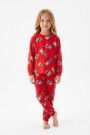Erkek Çocuk Sevimli Ayıcık Desenli %100 Pamuk Reaktif Boyama Süprem Kumaş Uzun Kollu Pijama Takımı