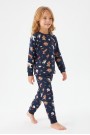 Erkek Çocuk Kurabiye ve Noel Baba Desenli  %100 Pamuk Reaktif Boyama Süprem Kumaş Uzun Kollu Pijama Takımı