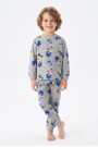 Erkek Çocuk Karakter Baskılı %100 Pamuk Süprem Kumaş Reaktif Boyama Uzun Kollu Pijama Takımı