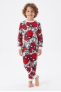 Erkek Çocuk Karakter Baskılı %100 Pamuk Süprem Kumaş Reaktif Boyama Uzun Kollu Pijama Takımı