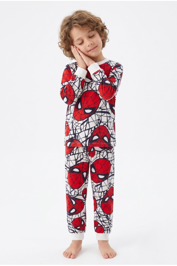 Erkek Çocuk Karakter Baskılı %100 Pamuk Süprem Kumaş Reaktif Boyama Uzun Kollu Pijama Takımı