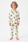 Erkek Çocuk Karakter Baskılı %100 Pamuk Süprem Kumaş Reaktif Boyama Uzun Kollu Pijama Takımı