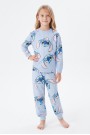 Kız Çocuk Baskılı %100 Pamuk Reaktif Boyalı Süprem Kumaş Uzun Kollu Pijama Takımı