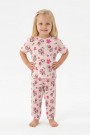 Bebek Köpek Figürlü ve Pati Desenli %100 Pamuk İnterlok Kumaş Kısa Kollu Pijama Takımı 