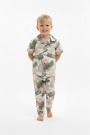 Erkek Çocuk Fırça Darbeli %100 Pamuk Reaktif Boyama Süprem Kısa Kollu Gömlek Pijama Takımı
