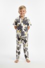 Erkek Çocuk Baskılı %100 Pamuk Reaktif Boyama Süprem Kısa Kollu Gömlek Pijama Takımı