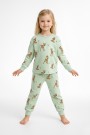 Kız Çocuk Baskılı %100 Pamuk Reaktif Boyalı Süprem Kumaş Uzun Kollu Pijama Takımı