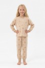 Kız Çocuk Desenli %100 Pamuk Reaktif Boyalı Süprem Kumaş Uzun Kollu Pijama Takımı