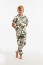 Garson Erkek Çocuk Fırça Darbeli %100 Pamuk Reaktif Boyama Süprem Kısa Kollu Gömlek Pijama Takımı