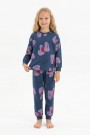 Kız Çocuk Baskılı %100 Pamuk Reaktif Boyalı Süprem Kumaş Uzun Kollu Pijama Takımı
