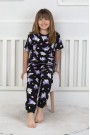 Kız Çocuk Baskılı %100 Pamuk Reaktif Boyalı Süprem Kumaş Kısa Kollu Pijama Takımı