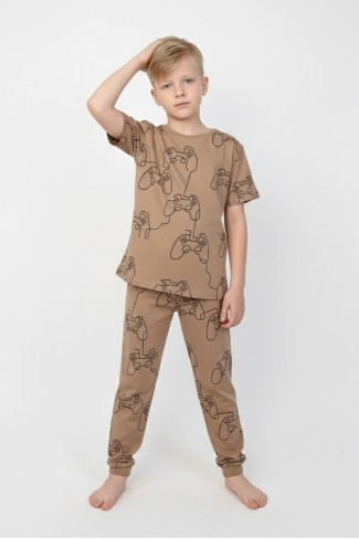 Erkek Çocuk Oyun Konsolu %100 Pamuk Reaktif Boyama Süprem Pijama Takımı