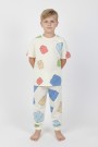 Erkek Çocuk Lego Blok Desenli %100 Pamuk Reaktif Boyama Süprem Pijama Takımı
