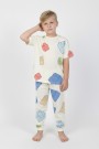 Erkek Çocuk Lego Blok Desenli %100 Pamuk Reaktif Boyama Süprem Pijama Takımı
