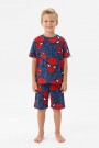 Erkek Çocuk Örümcek Adam Desenli %100 Pamuk Süprem Kumaş Kısa Kollu Şortlu Pijama Takımı