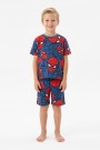 Erkek Çocuk Örümcek Adam Desenli %100 Pamuk Süprem Kumaş Kısa Kollu Şortlu Pijama Takımı