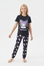 Garson Kız Çocuk Baskılı %100 Pamuk Reaktif Boyalı Süprem Kumaş Kısa Kollu Pijama Takımı