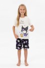 Garson Kız Çocuk Baskılı %100 Pamuk Reaktif Boyalı Süprem Kumaş Kısa Kollu Şortlu Pijama Takımı