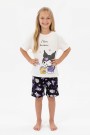Garson Kız Çocuk Baskılı %100 Pamuk Reaktif Boyalı Süprem Kumaş Kısa Kollu Şortlu Pijama Takımı