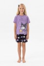 Garson Kız Çocuk Baskılı %100 Pamuk Reaktif Boyalı Süprem Kumaş Kısa Kollu Şortlu Pijama Takımı