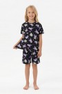 Garson Kız Çocuk Baskılı %100 Pamuk Reaktif Boyalı Süprem Kumaş Kısa Kollu Şortlu Pijama Takımı