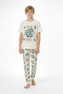 Garson Erkek Çocuk Çoklu Gülen Yüz Baskılı %100 Pamuk Reaktif Boyama Süprem Pijama Takımı