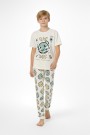 Garson Erkek Çocuk Çoklu Gülen Yüz Baskılı %100 Pamuk Reaktif Boyama Süprem Pijama Takımı