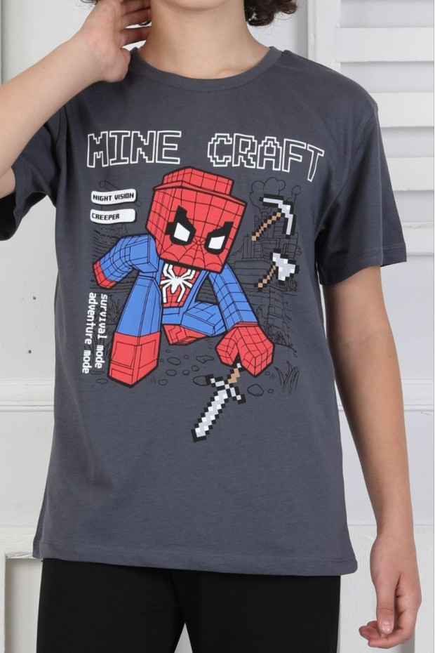 Garson Erkek Çocuk Baskılı %100 Pamuk Reaktif Boyama Süprem Pijama Takımı 