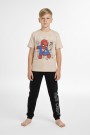 Garson Erkek Çocuk Baskılı %100 Pamuk Reaktif Boyama Süprem Pijama Takımı