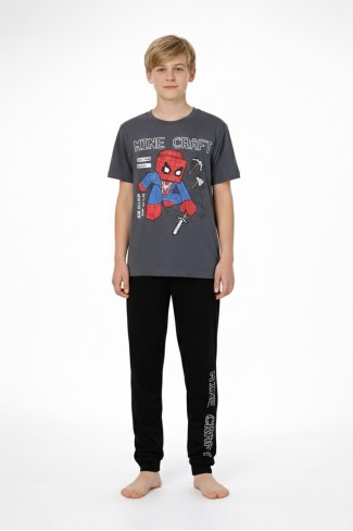Garson Erkek Çocuk Baskılı %100 Pamuk Reaktif Boyama Süprem Pijama Takımı 