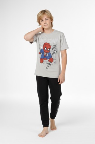 Garson Erkek Çocuk Baskılı %100 Pamuk Reaktif Boyama Süprem Pijama Takımı 