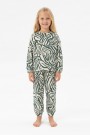 Kız Çocuk Baskılı %100 Pamuk Reaktif Boyalı Süprem Kumaş Uzun Kollu Pijama Takımı