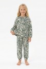Kız Çocuk Baskılı %100 Pamuk Reaktif Boyalı Süprem Kumaş Uzun Kollu Pijama Takımı