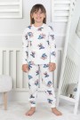 Kız Çocuk Baskılı İnterlok Pamuklu Günlük Pijama Takımı
