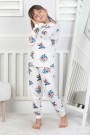 Kız Çocuk Baskılı İnterlok Pamuklu Günlük Pijama Takımı