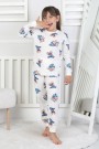 Kız Çocuk Baskılı İnterlok Pamuklu Günlük Pijama Takımı