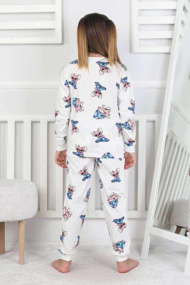 Kız Çocuk Baskılı İnterlok Pamuklu Günlük Pijama Takımı