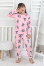 Kız Çocuk Baskılı İnterlok Pamuklu Günlük Pijama Takımı