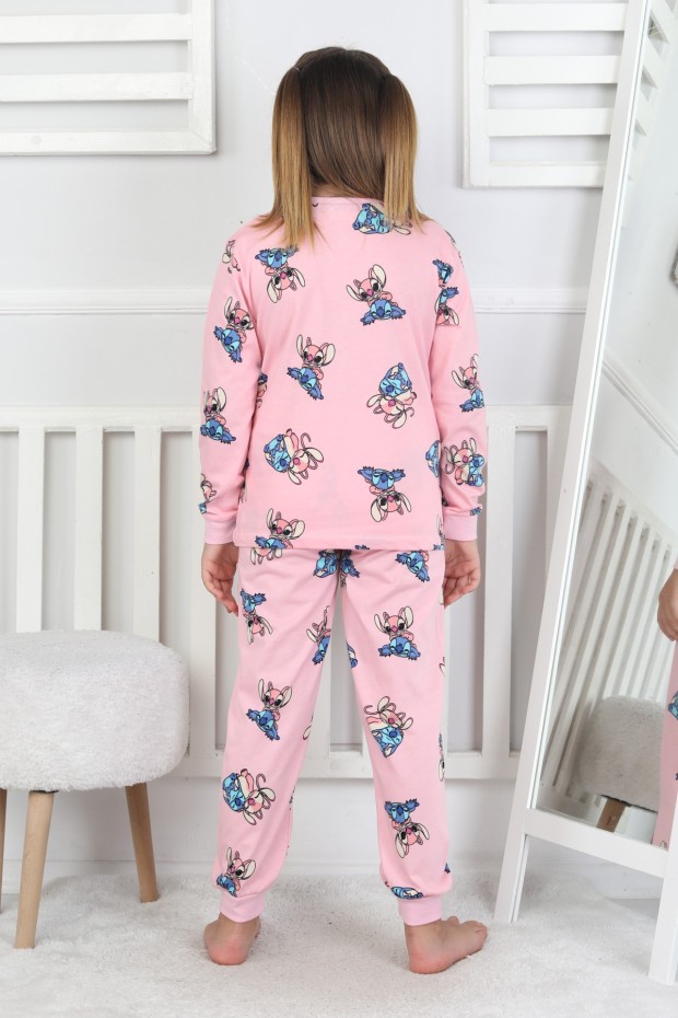 Kız Çocuk Baskılı İnterlok Pamuklu Günlük Pijama Takımı