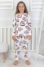 Kız Çocuk Baskılı Süprem Pamuklu Günlük Pijama Takımı