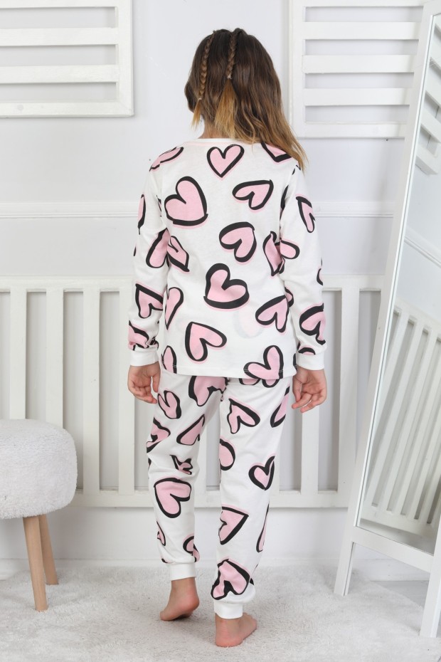 Kız Çocuk Baskılı Süprem Pamuklu Günlük Pijama Takımı