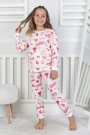 Kız Çocuk Baskılı Süprem Pamuklu Günlük Pijama Takımı