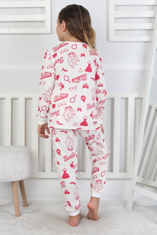 Kız Çocuk Baskılı Süprem Pamuklu Günlük Pijama Takımı