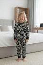 Kız Çocuk Büyük Çiçek Desenli %100 Pamuk Reaktif Boyalı Süprem Kumaş Uzun Kollu Pijama Takımı  