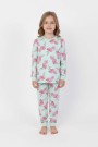Kız Çocuk Desenli %100 Pamuk Reaktif Boyalı Süprem Kumaş Uzun Kollu Pijama Takımı