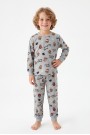 Erkek Çocuk Mutlu Yıllar Temalı %100 Pamuk Reaktif Boyalı Süprem Kumaş Uzun Kollu Pijama Takımı